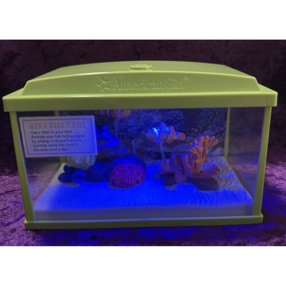 American Girl Aquarium Fish Tank Light Up Reef Doll Pet Boutique Toy